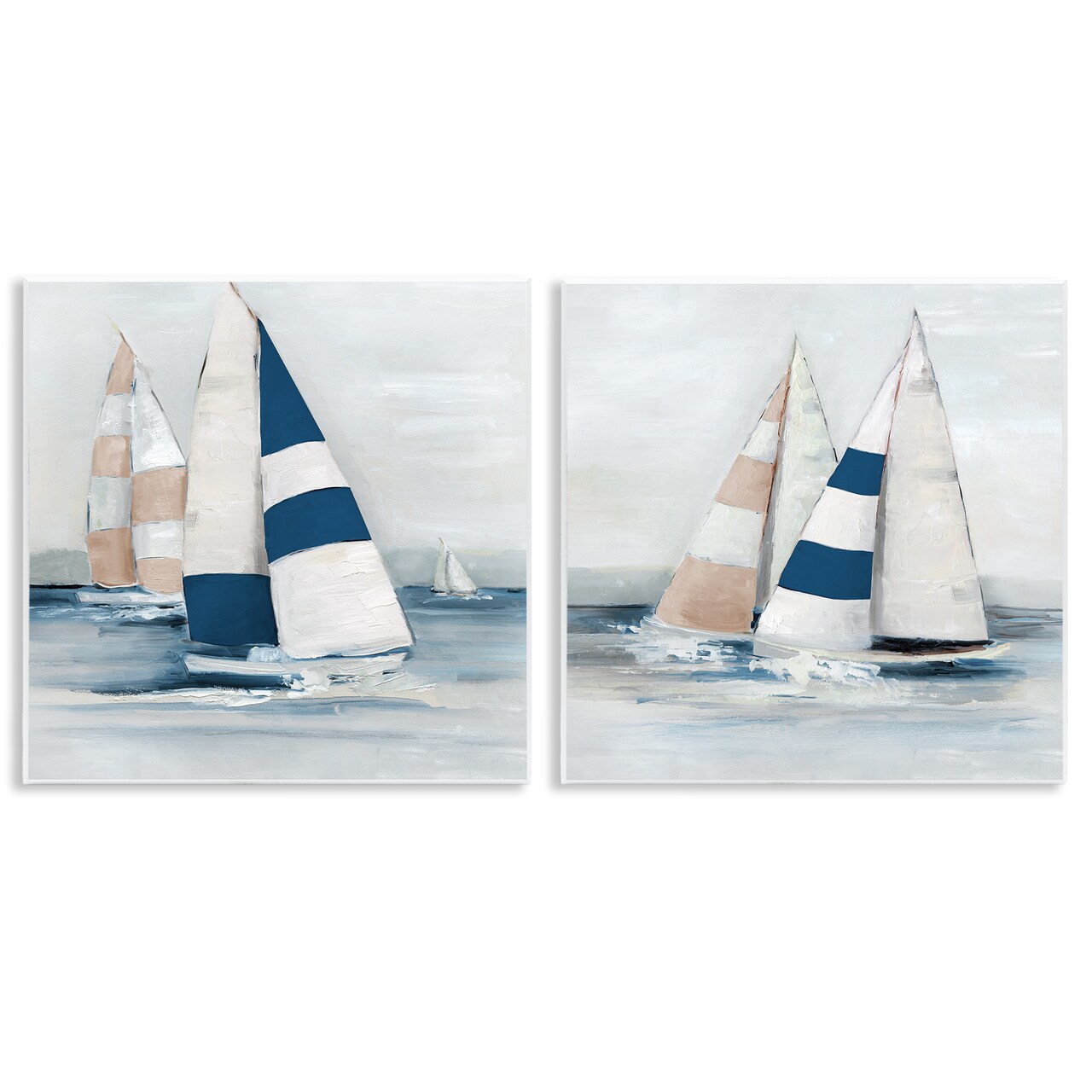 Stupell Industries Sailboat Fleet Voyage 2pc Wall Plaque Set Design by Sally Swatland